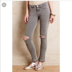 J Brand Silver Fox Distressed Raw Hem Skinny Jean